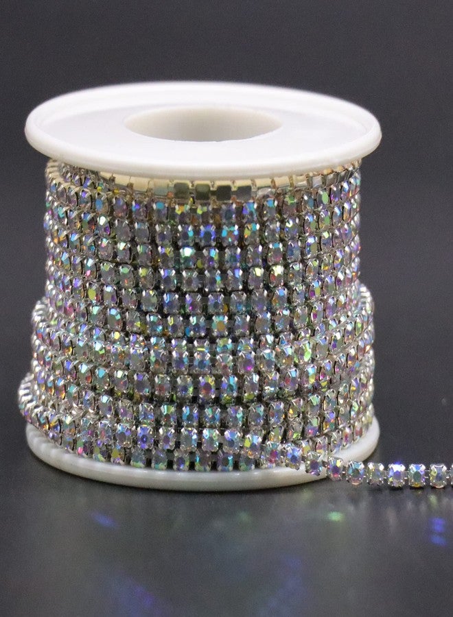 Jerler 10 Yards Crystal Rhinestone Trim SS12/3.0mm, AB Close Chain for Sewing Crafts Ideal Wedding Party Christmas DIY Decoration - Image 2